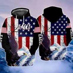 4th Of July Independence Day American Eagle 8 3d Zip Hoodie