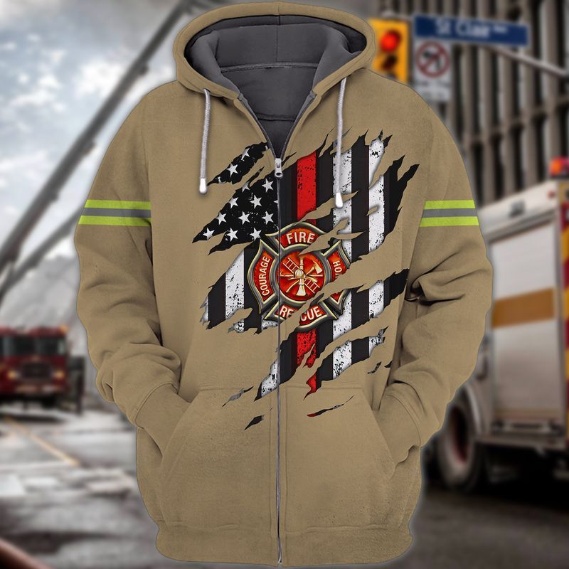 4th Of July Independence Day American Firefighter 3d Zip Hoodie