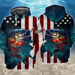 4th Of July Independence Day American Fishing 3d Zip Hoodie