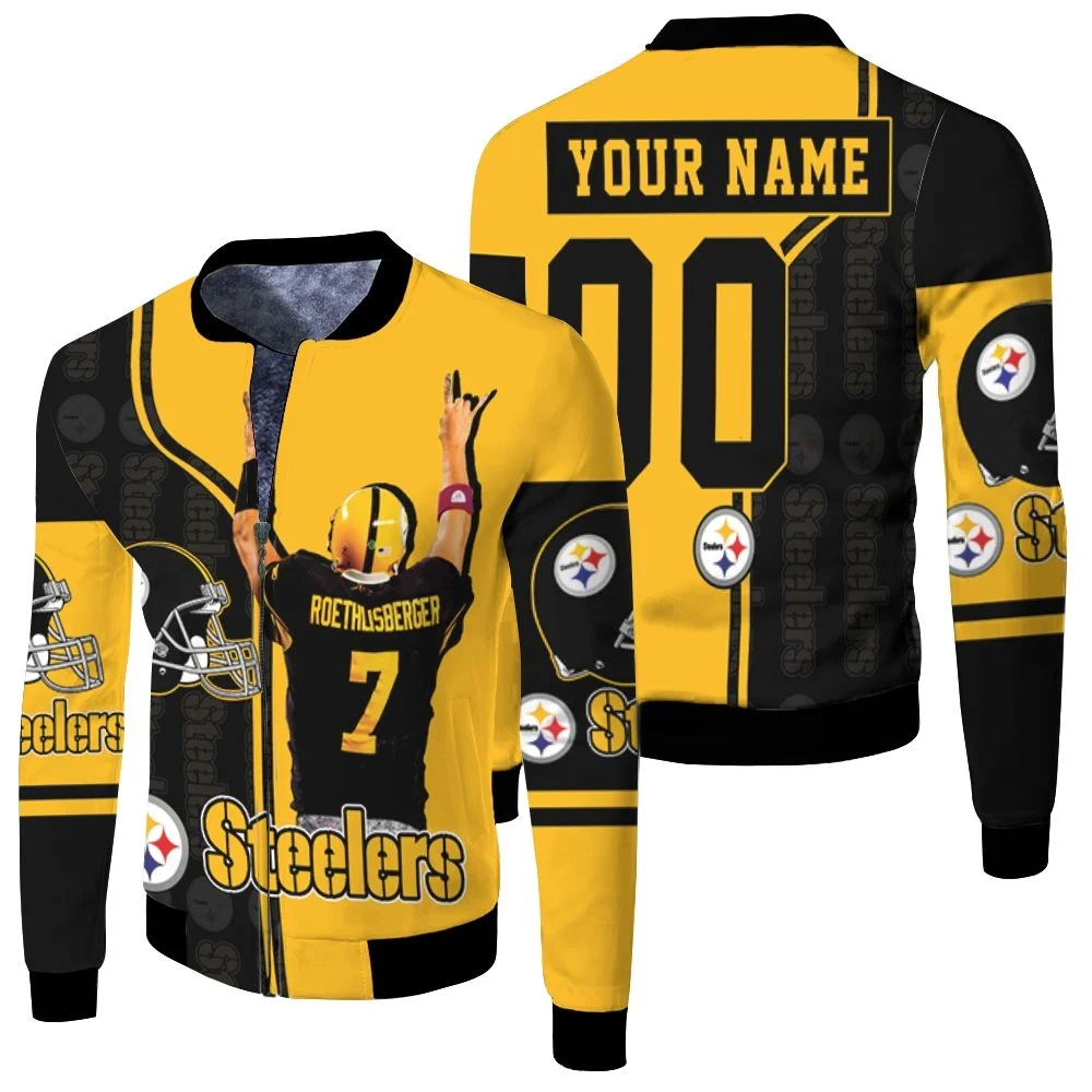 7 Ben Roethlisberger 7 Pittsburgh Steelers Personalized Great Player 2020 Nfl Personalized Fleece Bomber Jacket