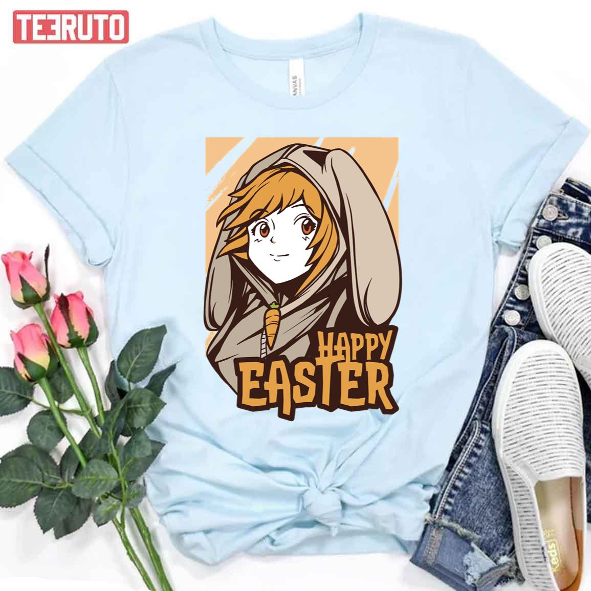 Anime Happy Easter Bunny Women T-Shirt