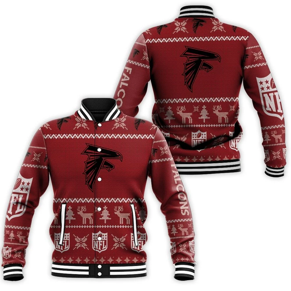 Atlanta Falcons Ugly Sweatshirt Christmas 3d Baseball Jacket