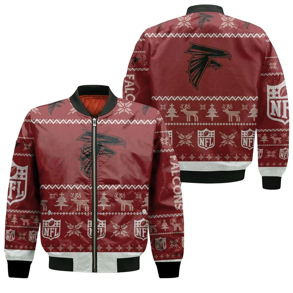 Atlanta Falcons Ugly Sweatshirt Christmas 3d Bomber Jacket