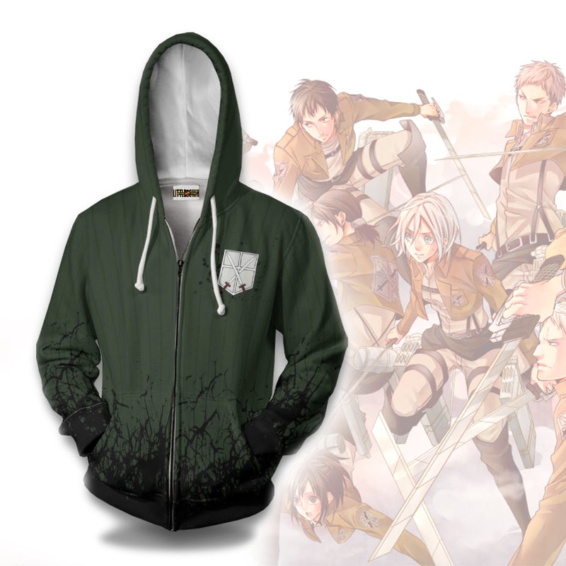 Attack On Titan Survey Corps Hoodie Anime Casual Cosplay Costume
