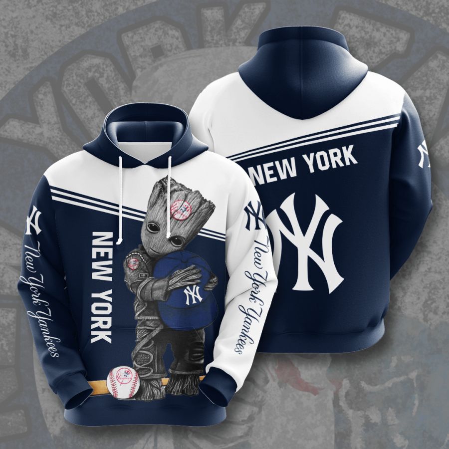 Baby Groot New York Yankees 3D Printed Hoodie
