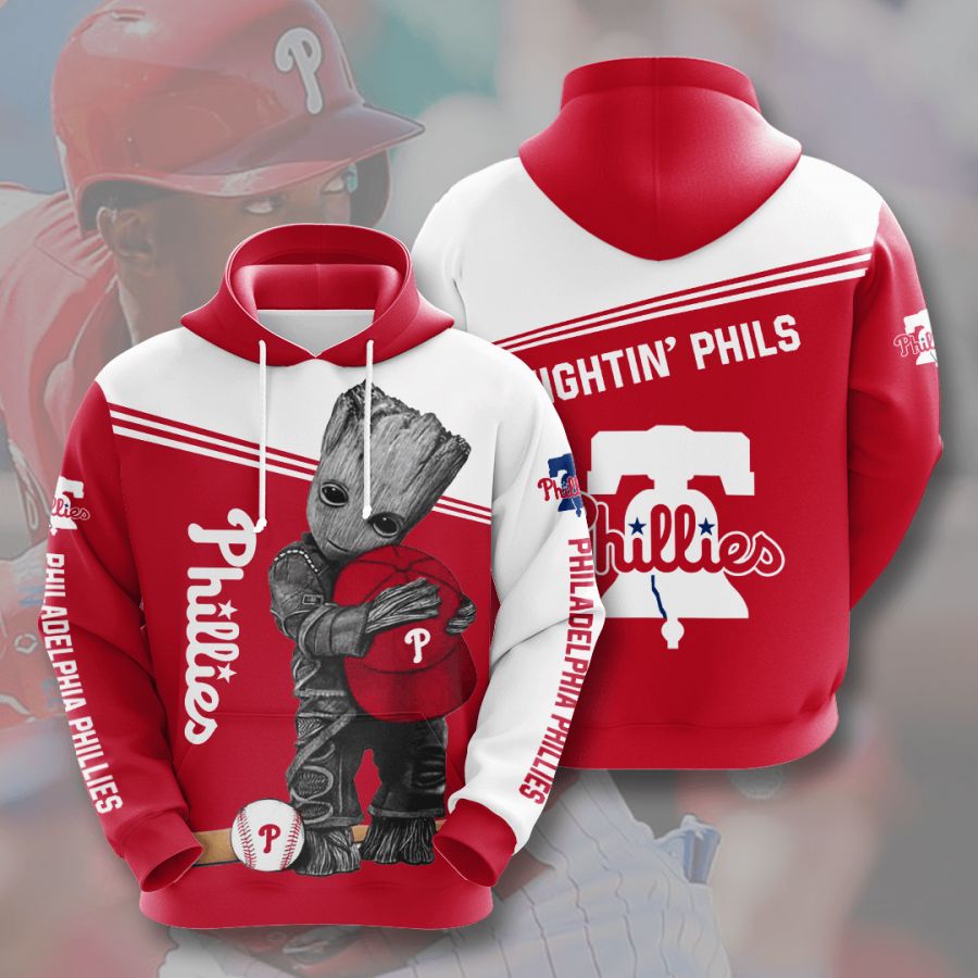 Baby Groot Philadelphia Phillies 3D Printed Hoodie