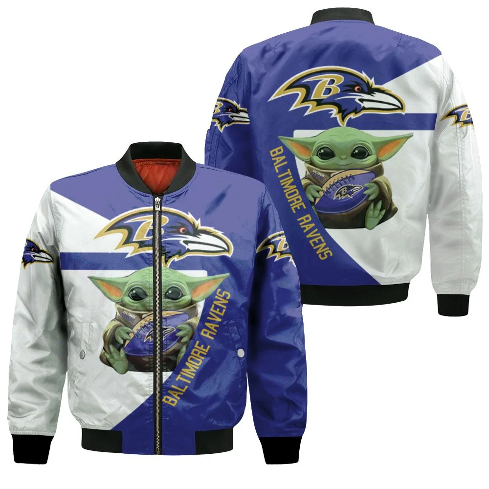 Baltimore Ravens X Baby Yoda 3d T Shirt Hoodie Jersey Bomber Jacket