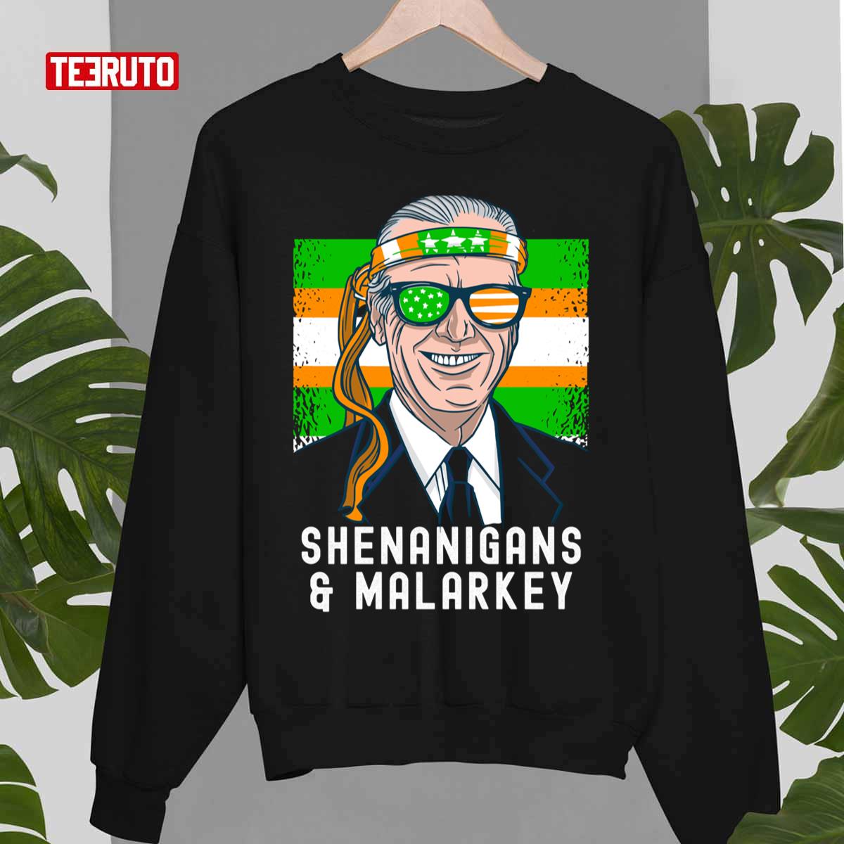 Biden St Patricks Day Irish Lucky Shenanigans Malarkey Shamrock Unisex Sweatshirt
