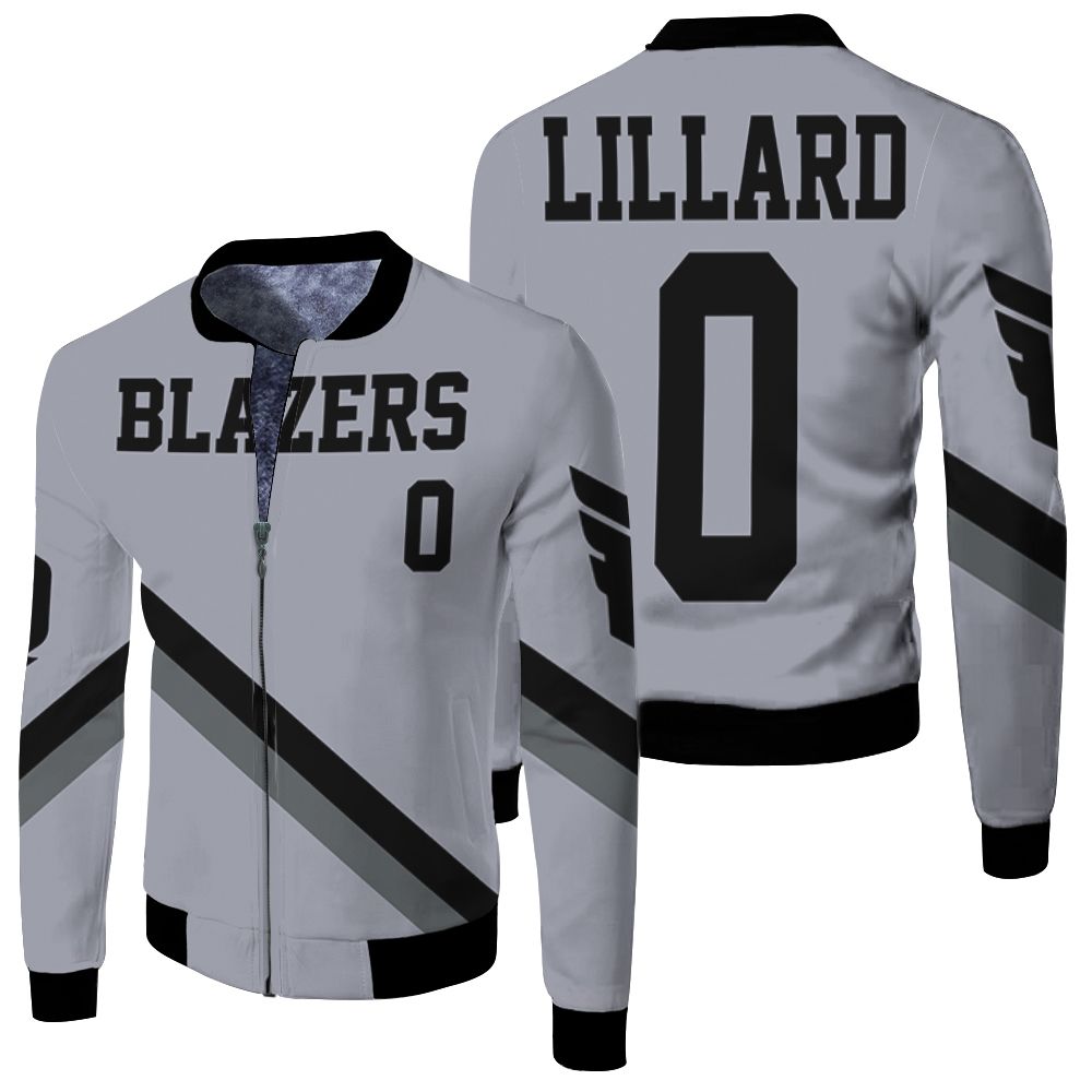 Blazers Damian Lillard Jersey Inspired Fleece Bomber Jacket