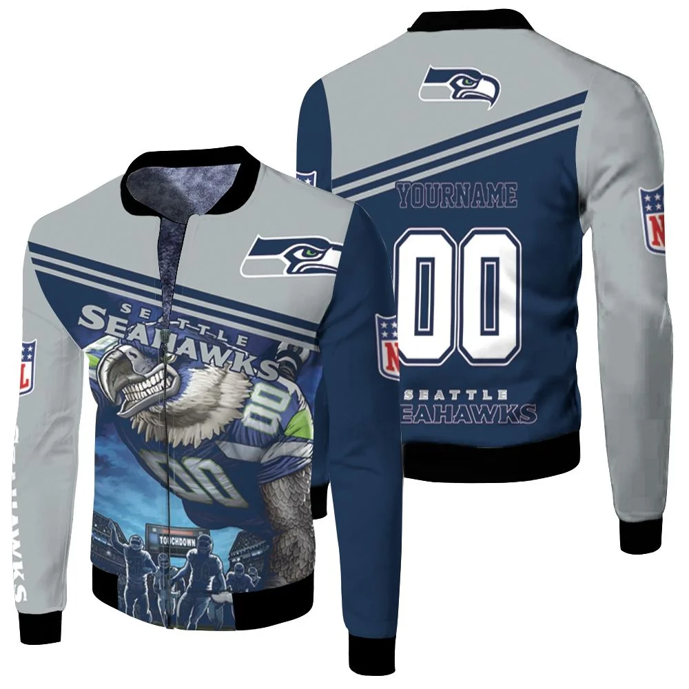 Blitz The Seahawk Seattle Seahawks 2020 Nfl Season Legendary Champions Personalized Fleece Bomber Jacket