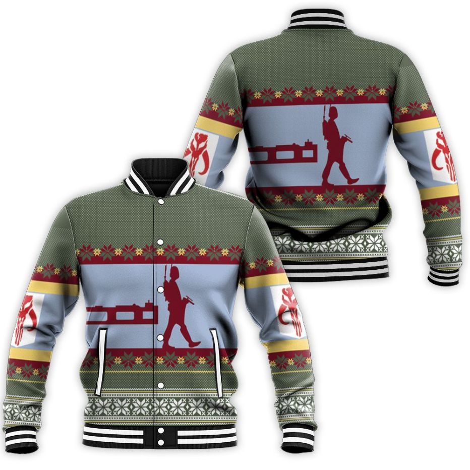 Boba Fett Nordic Christmas Knitting Pattern 3d Jersey Baseball Jacket