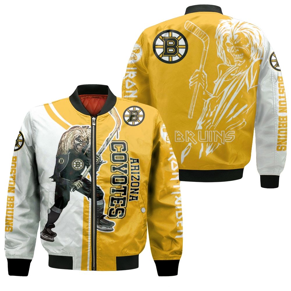 Boston Bruins And Zombie For Fans Bomber Jacket