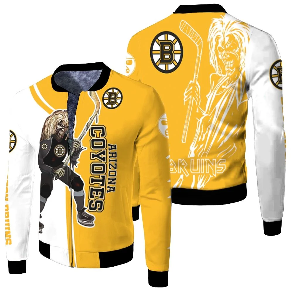 Boston Bruins And Zombie For Fans Fleece Bomber Jacket