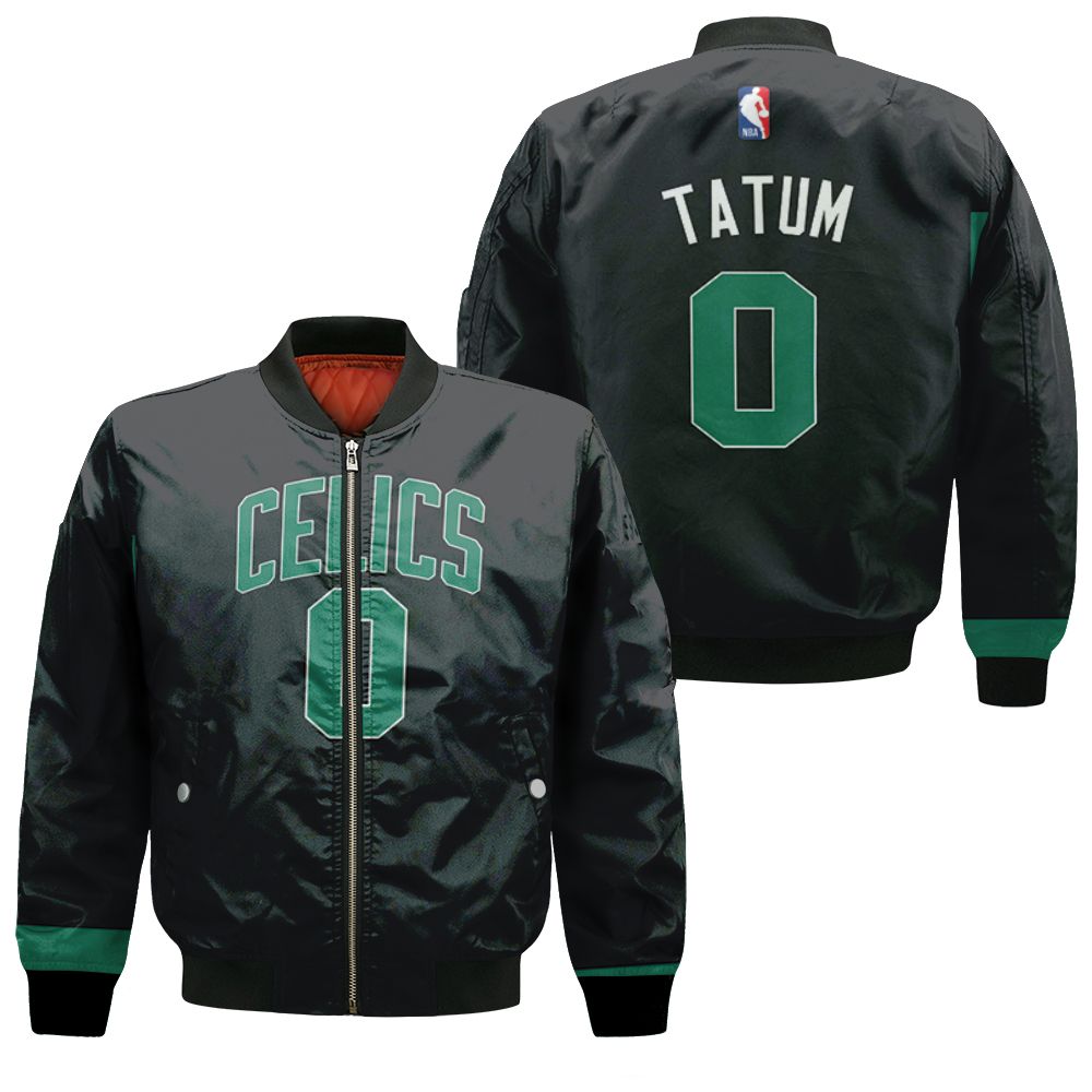 Boston Celtics Jayson Tatum #0 Nba Great Player Black Statement Edition 2019 3d Designed Allover Gift For Boston Fans Bomber Jacket
