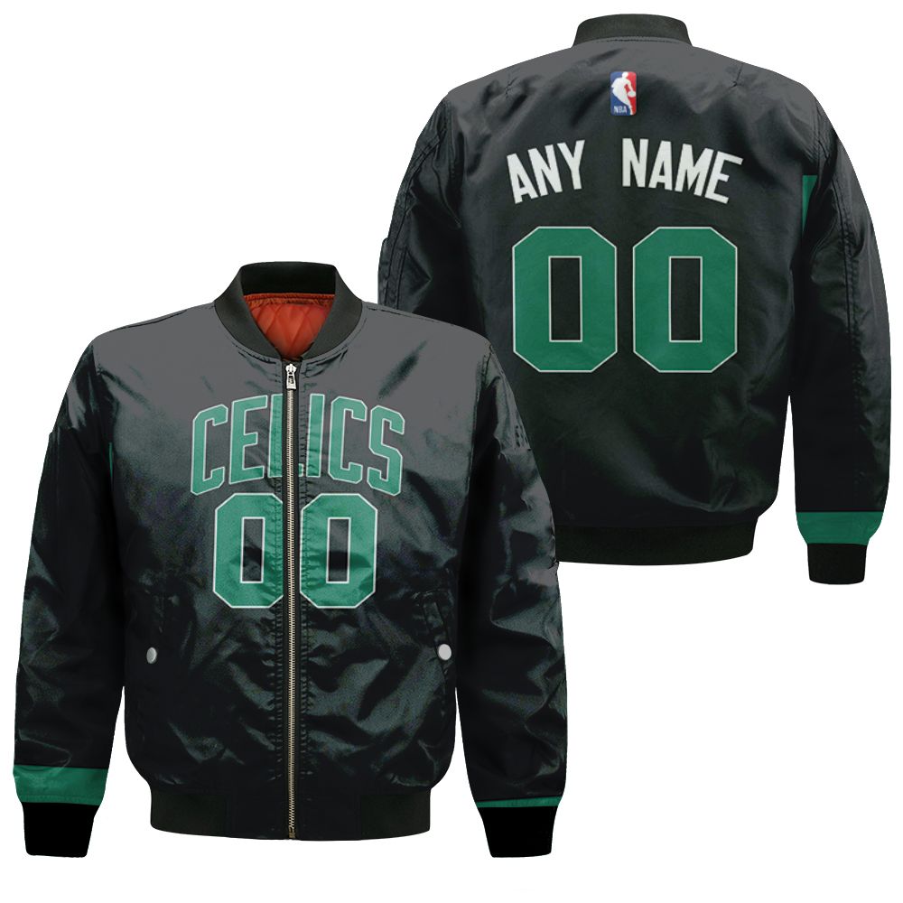 Boston Celtics Nba Basketball Team Logo Black Statement Edition 2019 3d Designed Allover Custom Gift For Boston Fans Bomber Jacket