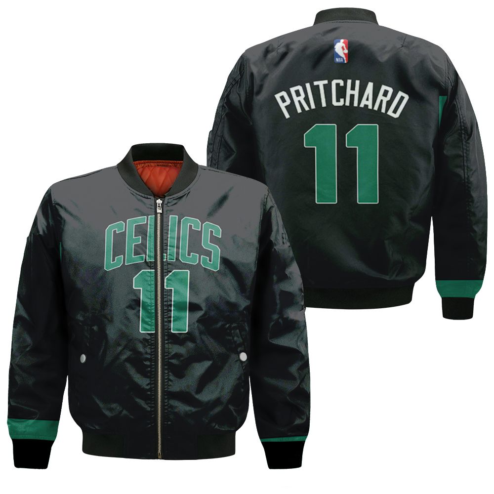 Boston Celtics Payton Pritchard #11 Nba Great Player Black Statement Edition 2019 3d Designed Allover Gift For Boston Fans Bomber Jacket