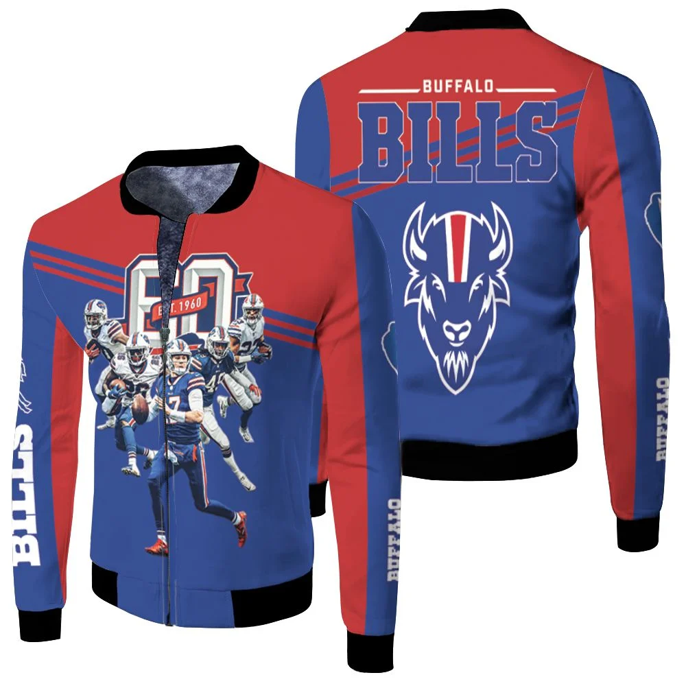 Buffalo Bills 60th Anniversary 2020 Afc East Division Champs Fleece Bomber Jacket