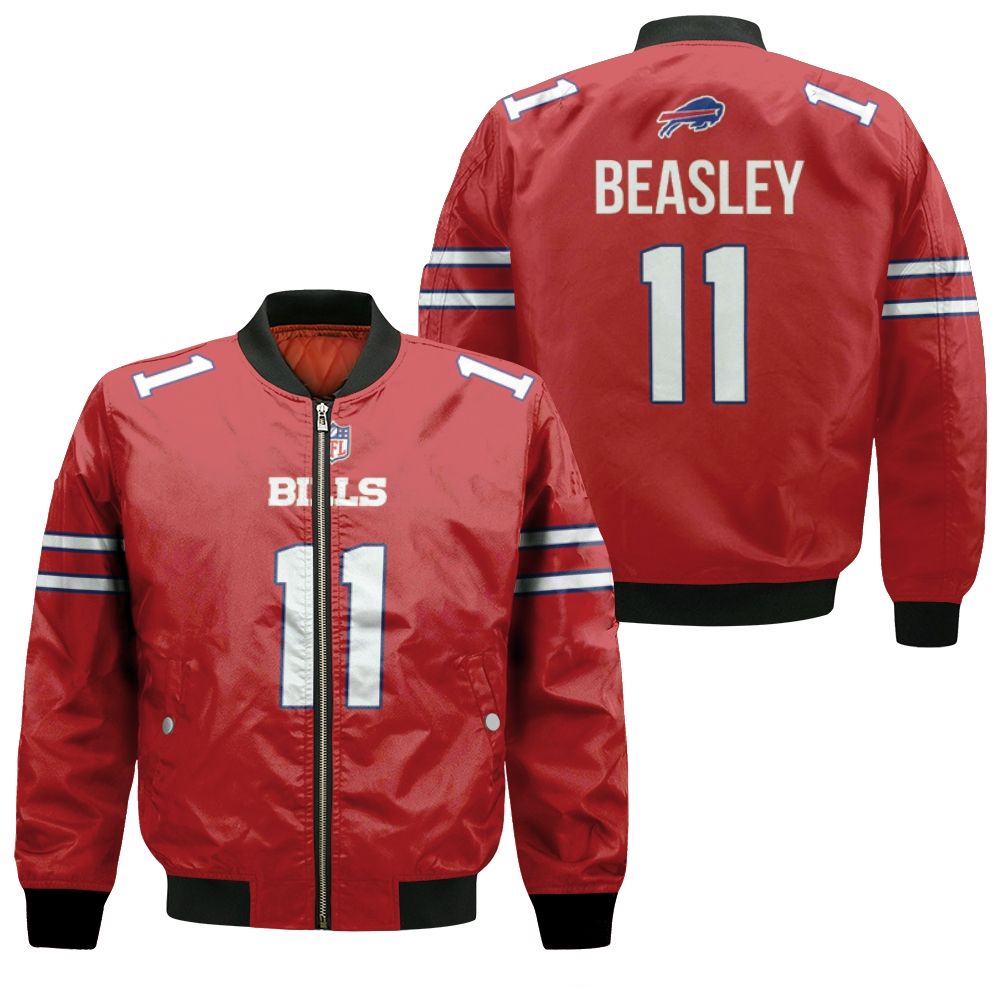 Buffalo Bills Cole Beasley #11 Great Player Nfl American Football Red Color Rush Jersey Style Gift For Bills Fans Bomber Jacket