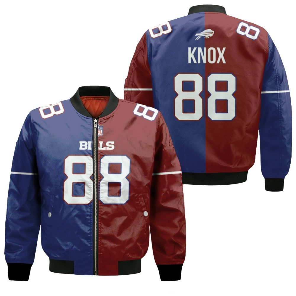 Buffalo Bills Dawson Knox #88 Great Player Nfl Vapor Limited Royal Red Two  Tone Jersey Style Gift For Bills Fans Bomber Jacket - Teeruto