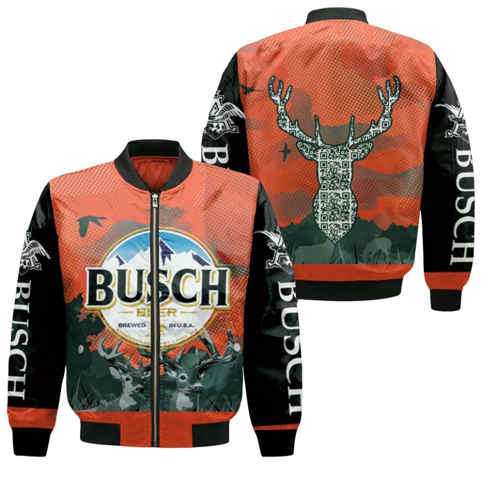 Busch Beer Logo And Deer Head For Fans 3d Jersey Bomber Jacket