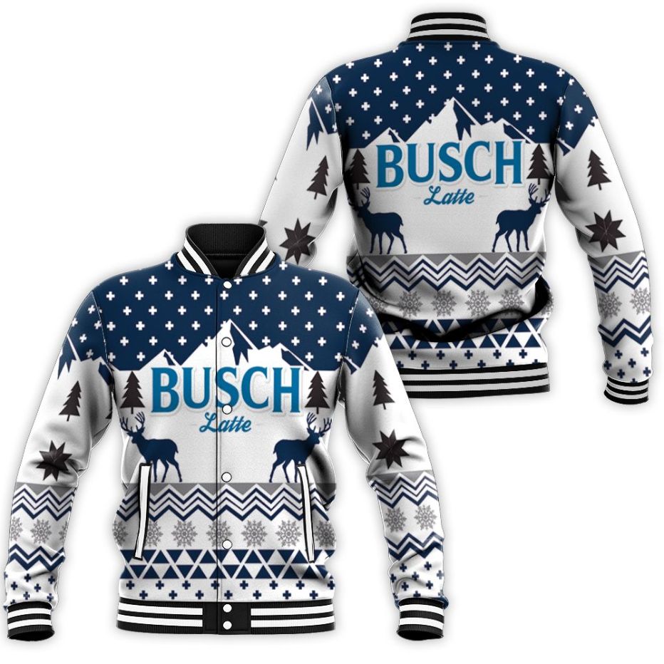 Busch Latte Christmas Gift Jersey Baseball Jacket