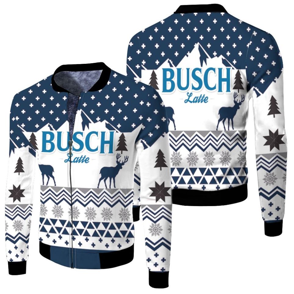 Busch Latte Christmas Gift Jersey Fleece Bomber Jacket