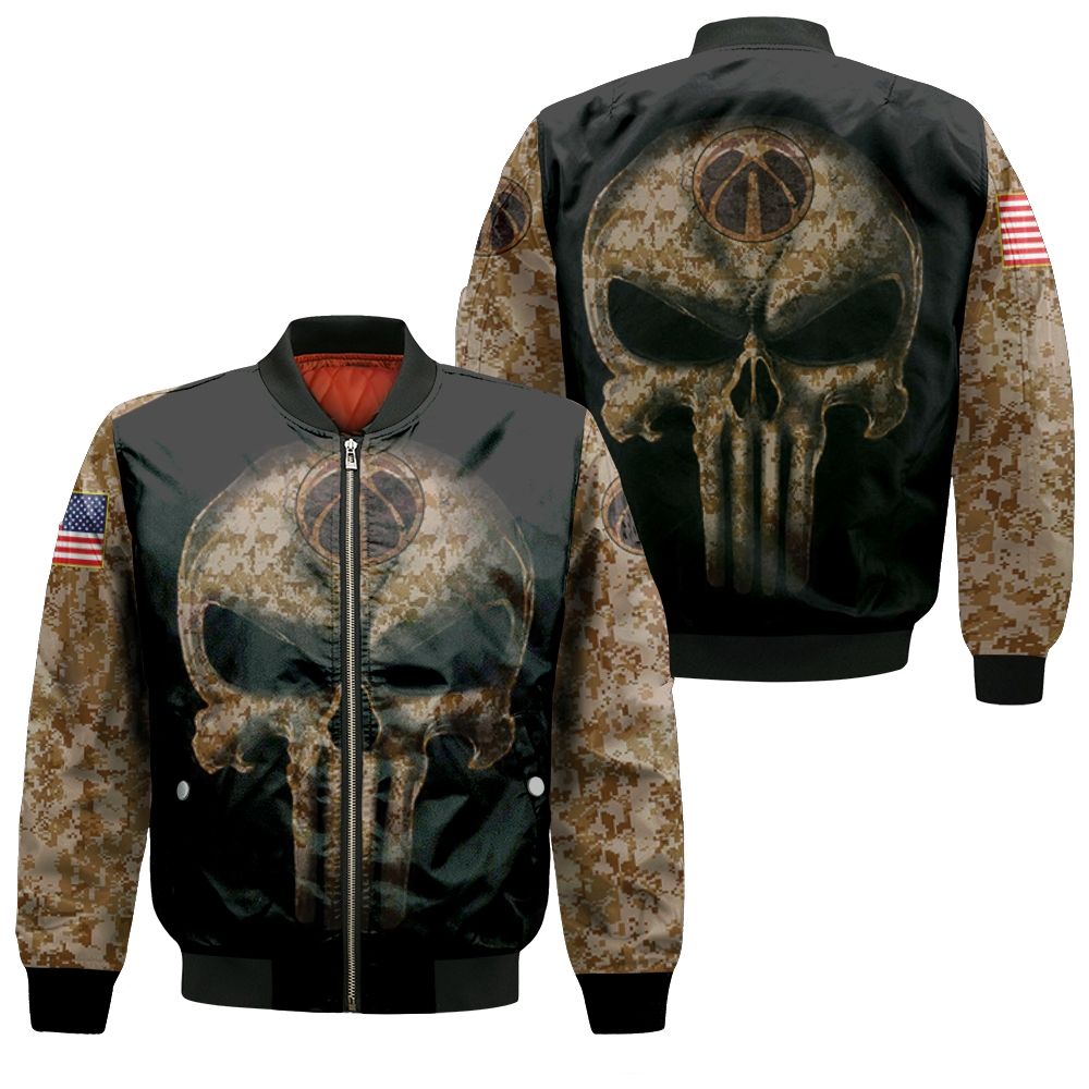 Camouflage Skull Washington Wizards American Flag Bomber Jacket