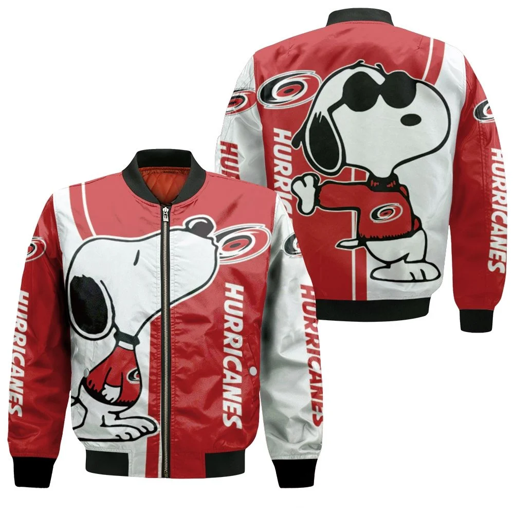 Carolina Hurricanes Snoopy Lover 3d Printed Bomber Jacket