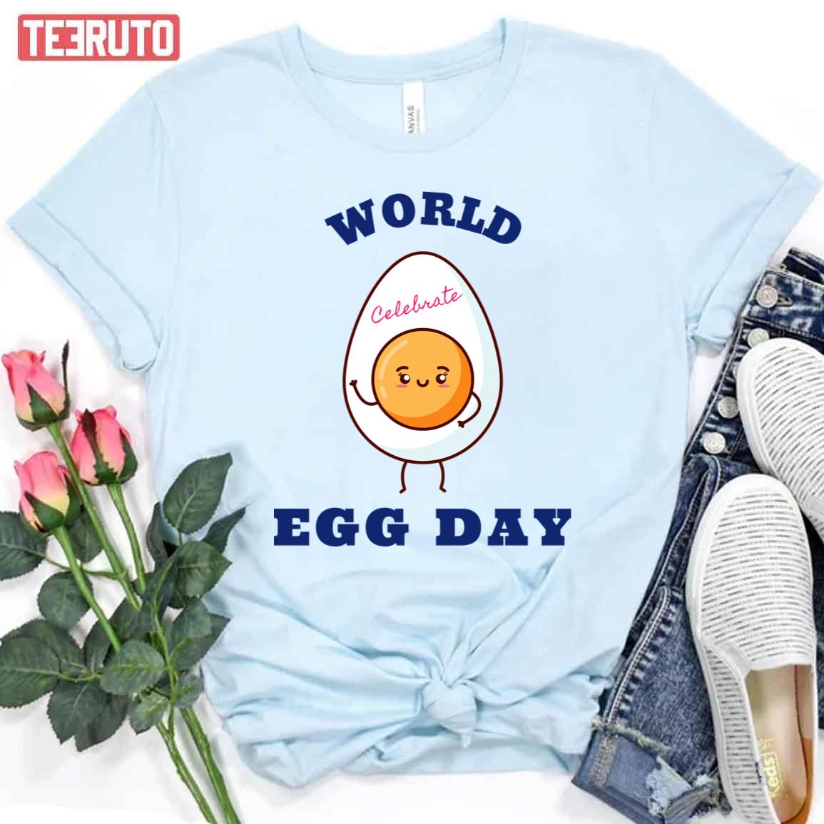 Celebrate World Egg Day Egg Waving Women T-Shirt