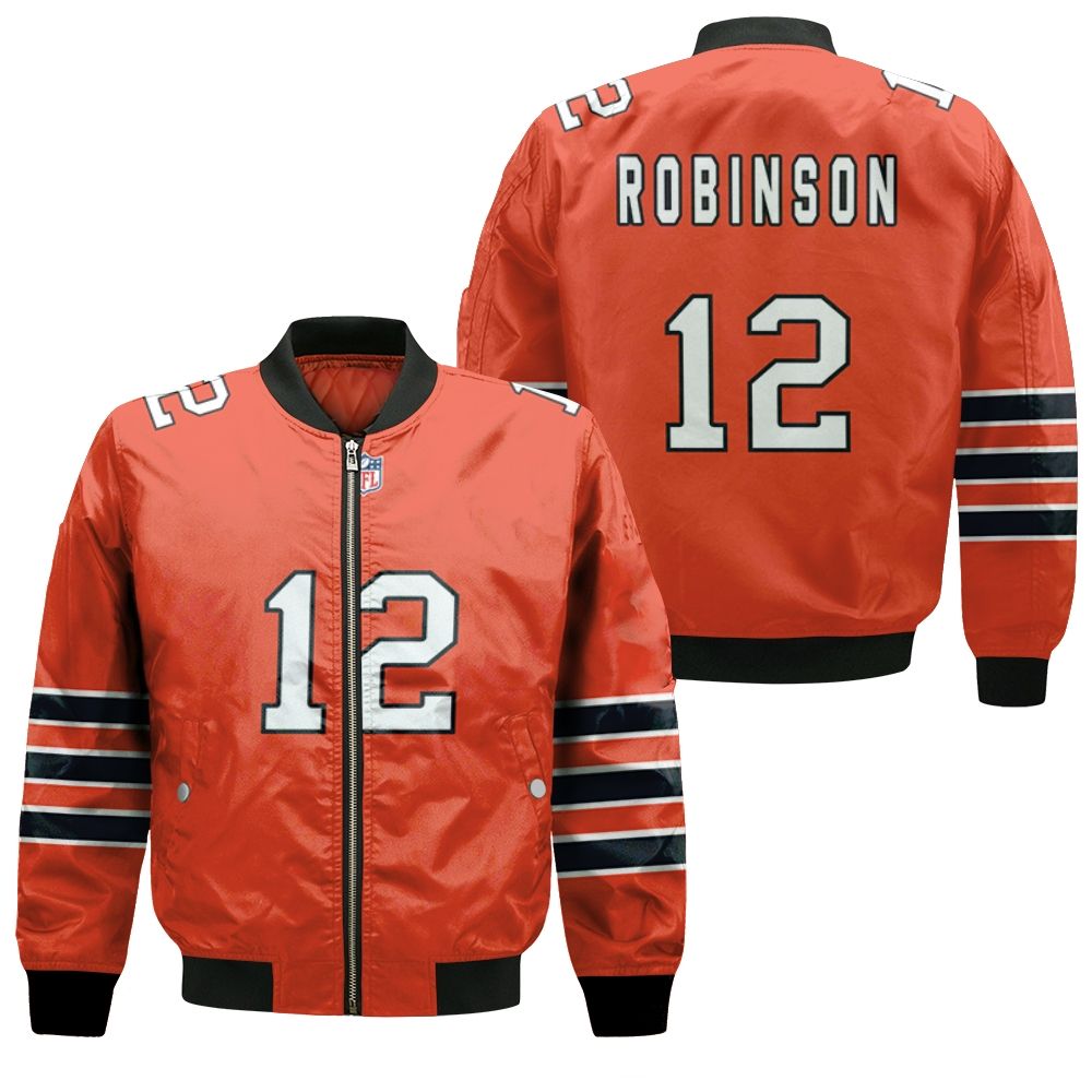 Chicago Bears Allen Robinson #12 Nfl Great Player American Football Team Custom Game Orange 3d Designed Allover Gift For Bears Fans Bomber Jacket
