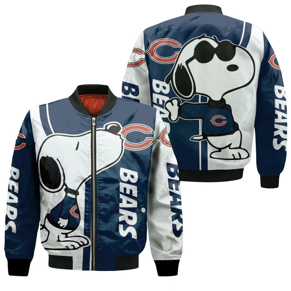 Chicago Bears Snoopy Lover 3d Printed Bomber Jacket