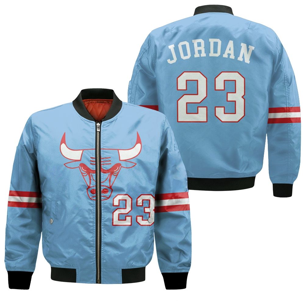 Chicago Bulls Michael Jordan #23 Nba Great Player 2020 City Edition New Arrival Blue Jersey Style Gift For Bulls Fans Bomber Jacket