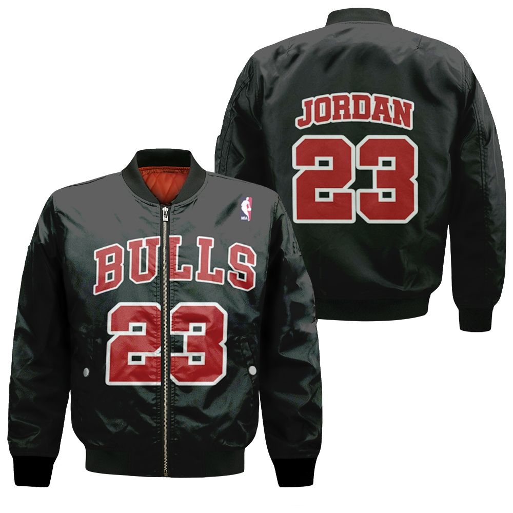 Chicago Bulls Michael Jordan #23 Nba Great Player Throwback Black Jersey Style Gift For Bulls Fans Bomber Jacket
