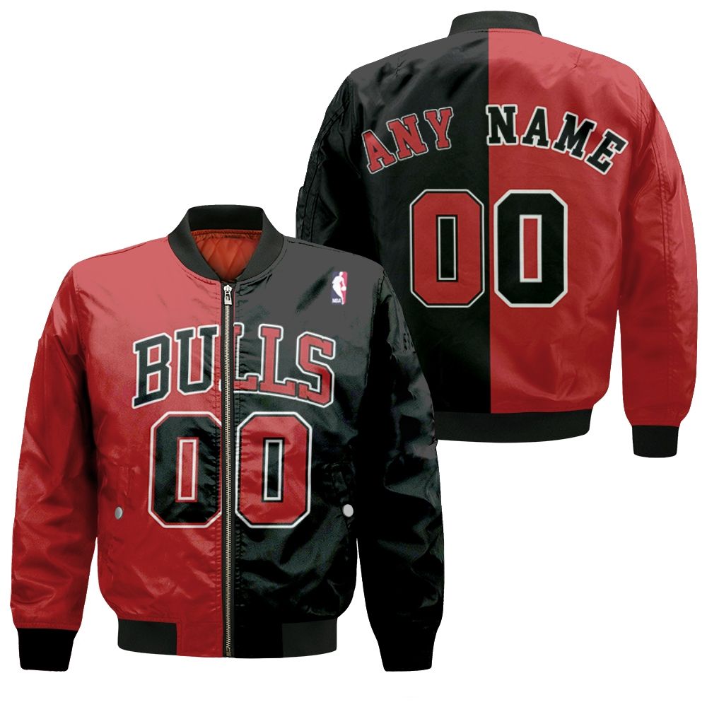 Chicago Bulls Nba Basketball Team Throwback Red Black Jersey Style Custom Gift For Bulls Fans Bomber Jacket