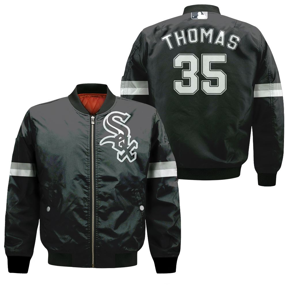 Chicago White Sox Frank Thomas #35 Mlb Great Player Majestic Cool Base 3d Designed Allover Gift For Chicago Fans Bomber Jacket