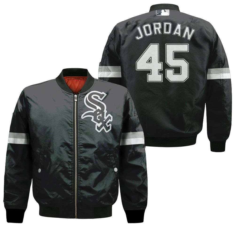 Chicago White Sox Michael Jordan #45 Mlb Great Player Majestic Cool Base 3d Designed Allover Gift For Chicago Fans Bomber Jacket