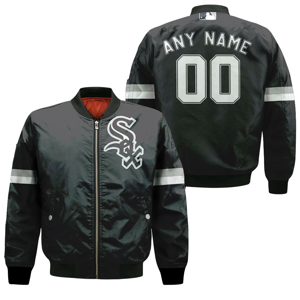 Chicago White Sox Mlb Baseball Team Logo Majestic Player Black 2019 3d Designed Allover Custom Gift For Chicago Fans Bomber Jacket