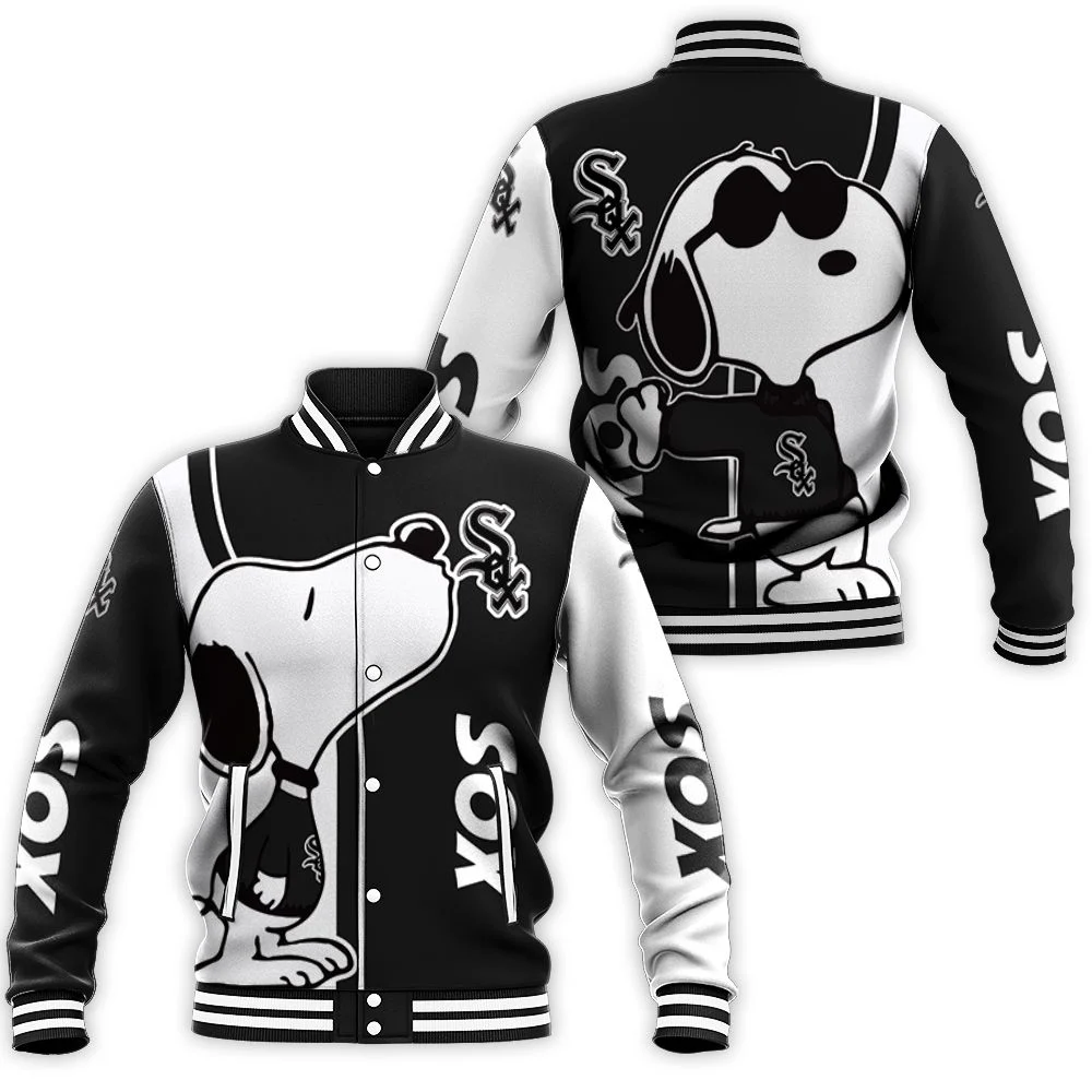 Chicago White Sox Snoopy Lover 3d Printed Baseball Jacket
