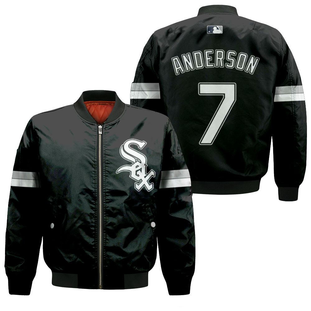 Chicago White Sox Tim Anderson 7 2020 Mlb Team Black Jersey Inspired Style Bomber Jacket