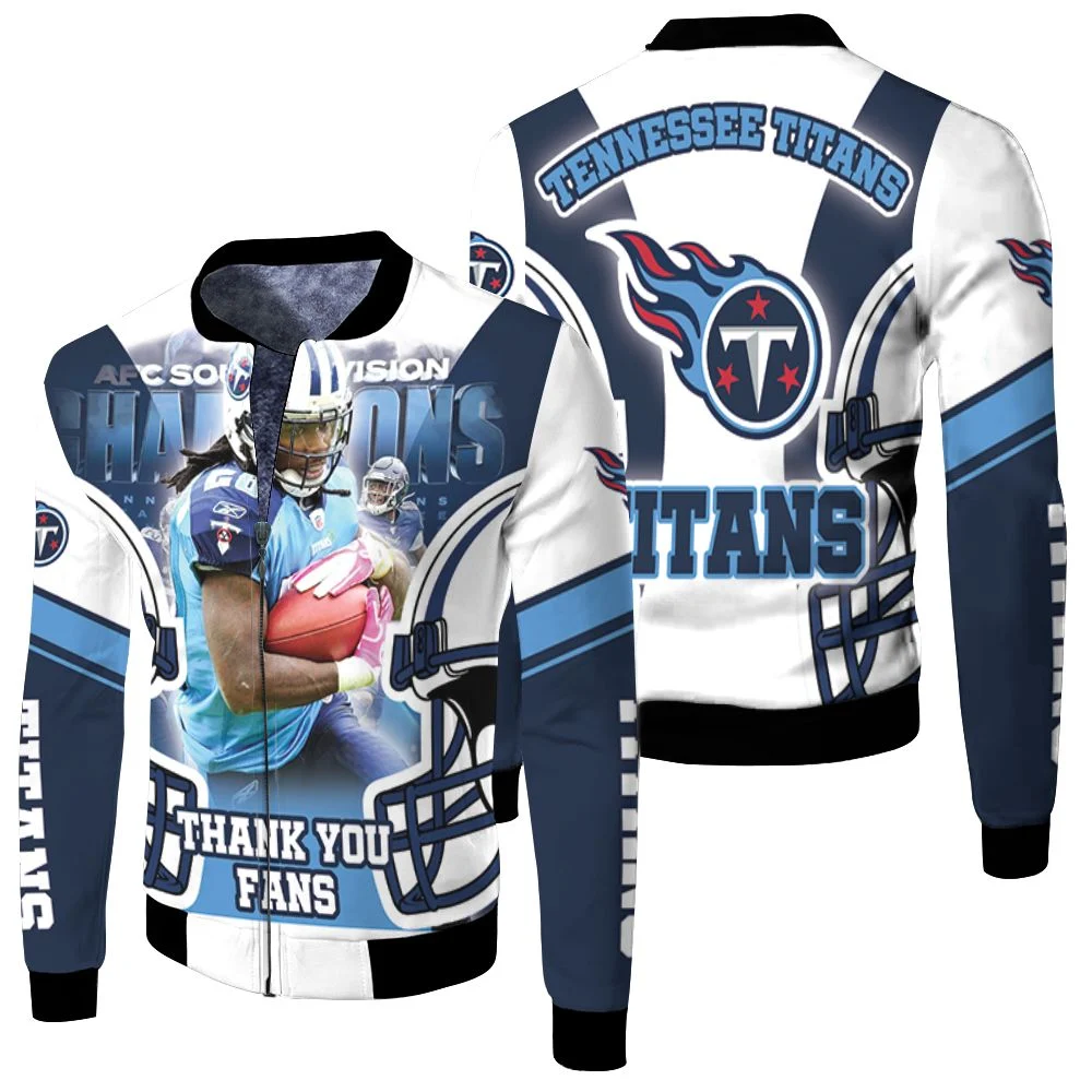 Chris Johnson #28 Tennessee Titans Afc South Division Champions Super Bowl 2021 Fleece Bomber Jacket
