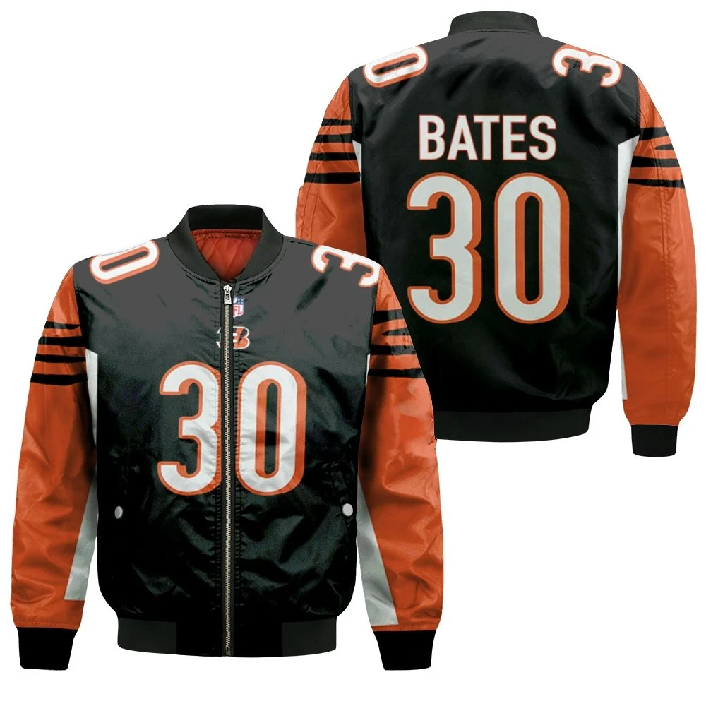 Cincinnati Bengals Jessie Bates #30 Great Player Nfl American Football Black 2019 3d Designed Allover Gift For Bengals Fans Bomber Jacket