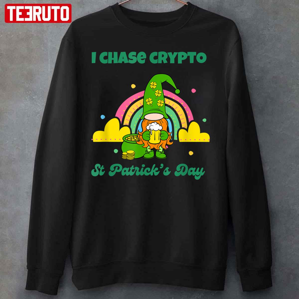 Crypto St Patrick Gnome Drinking Beer Unisex Sweatshirt