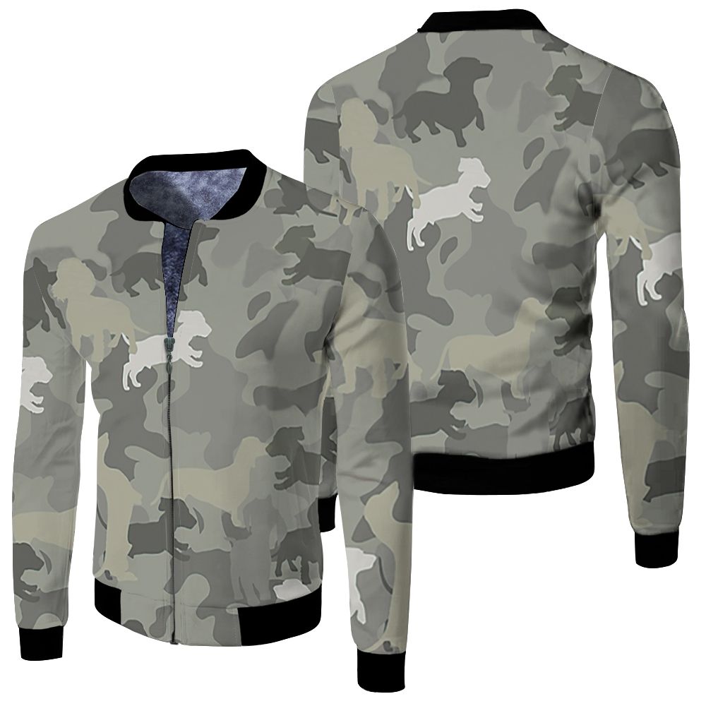 Dachshund Pattern Camouflage Style For Dog Lover 3d Sweater 3d Printed Hoodie Fleece Bomber Jacket