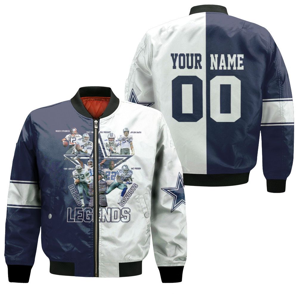 Dallas Cowboys Legends Coach And Players Signed Personalized Bomber Jacket