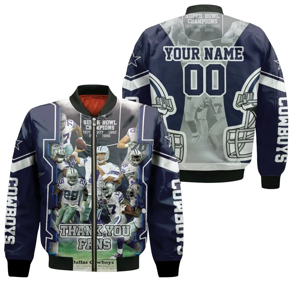 Dallas Cowboys Thank You Fans Nfc East Division Super Bowl 2021 Personalized Bomber Jacket