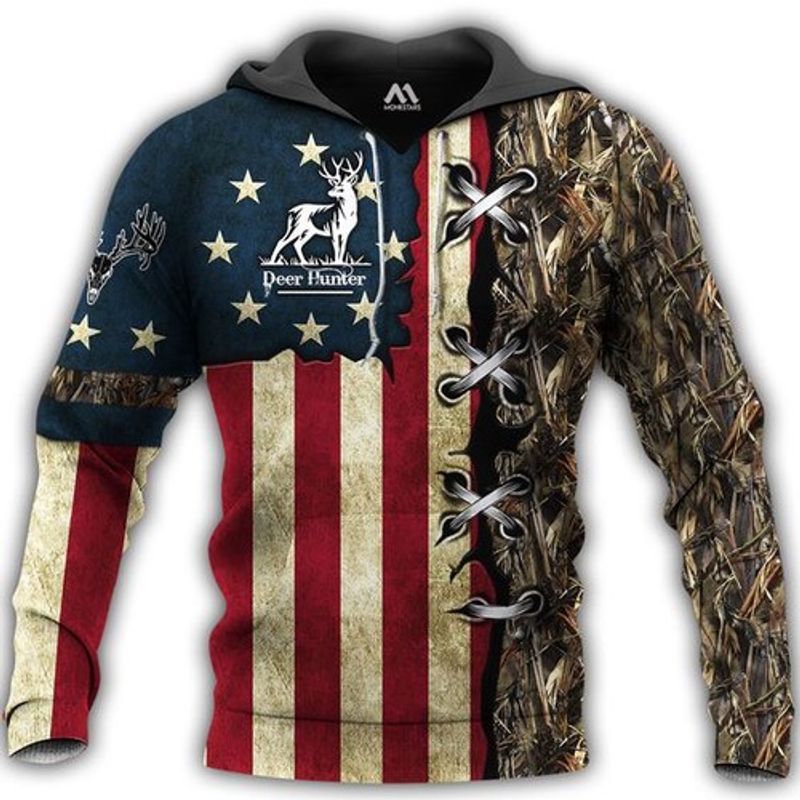 Deer Hunter American All Over Printing 3d Hoodie