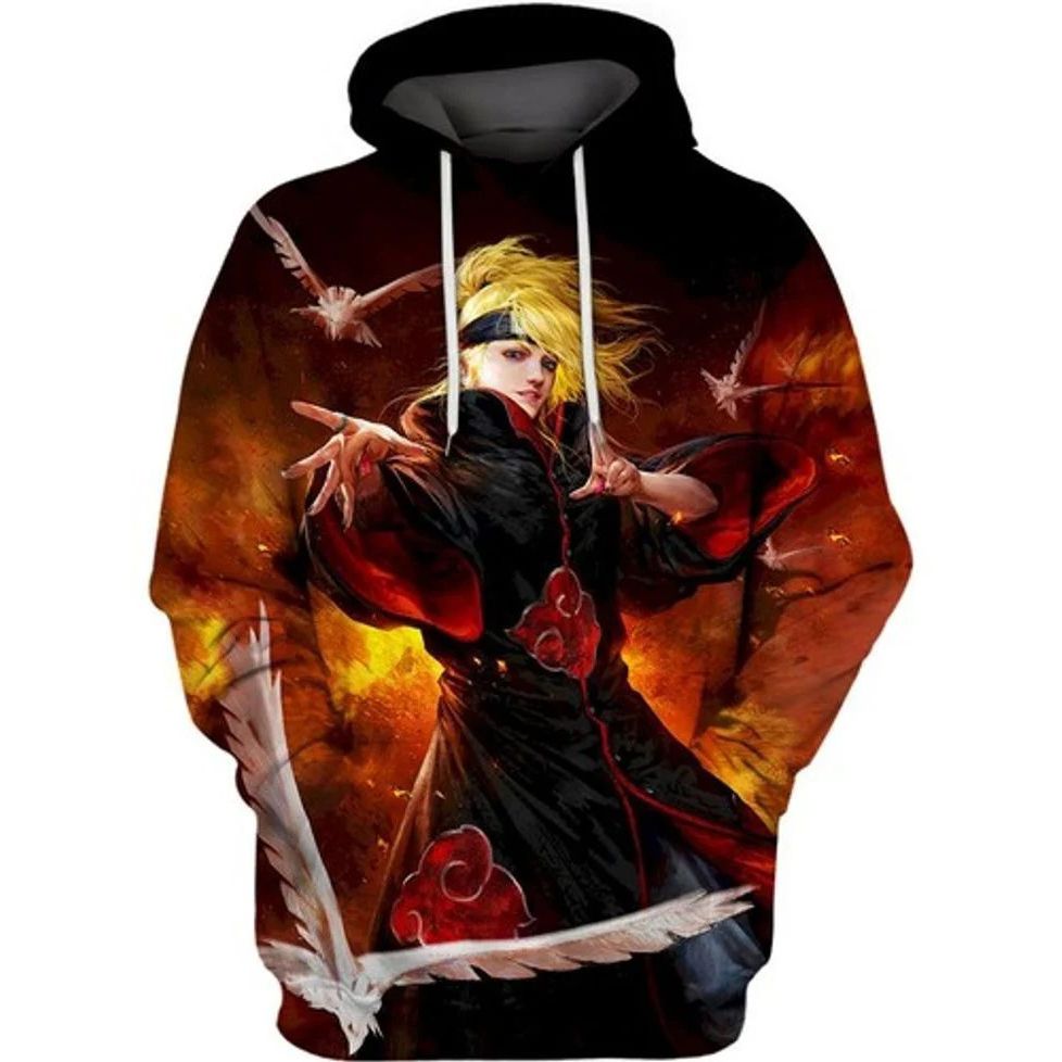 Deidara Naruto Anime For Lover Full 3d Hoodie