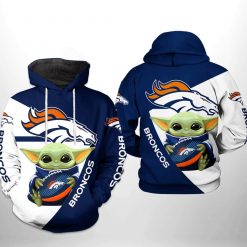 Denver Broncos NFL Baby Yoda Team 3D Printed Hoodie