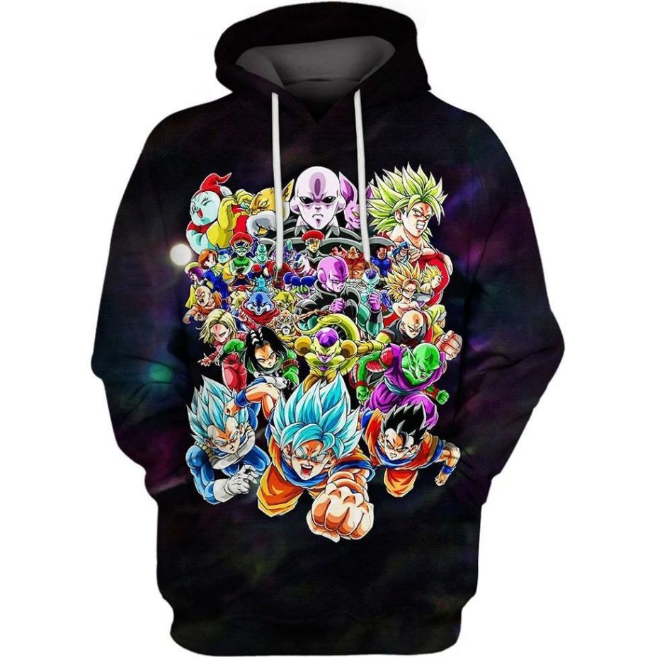 Dragon Ball Over Print 3d Zip Hoodie