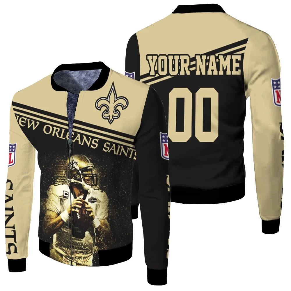 Drew Brees Legend New Orleans Saints 2020 Nfl Season Personalized Fleece Bomber Jacket